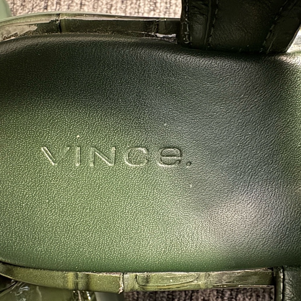 Vince Fresca Sandal in Olive Green Croc-Print Leather Women’s 7.5 - Picture 8 of 16